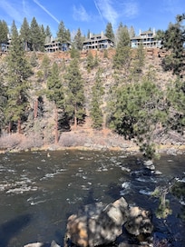 Viewl of the house from the river trail below the house