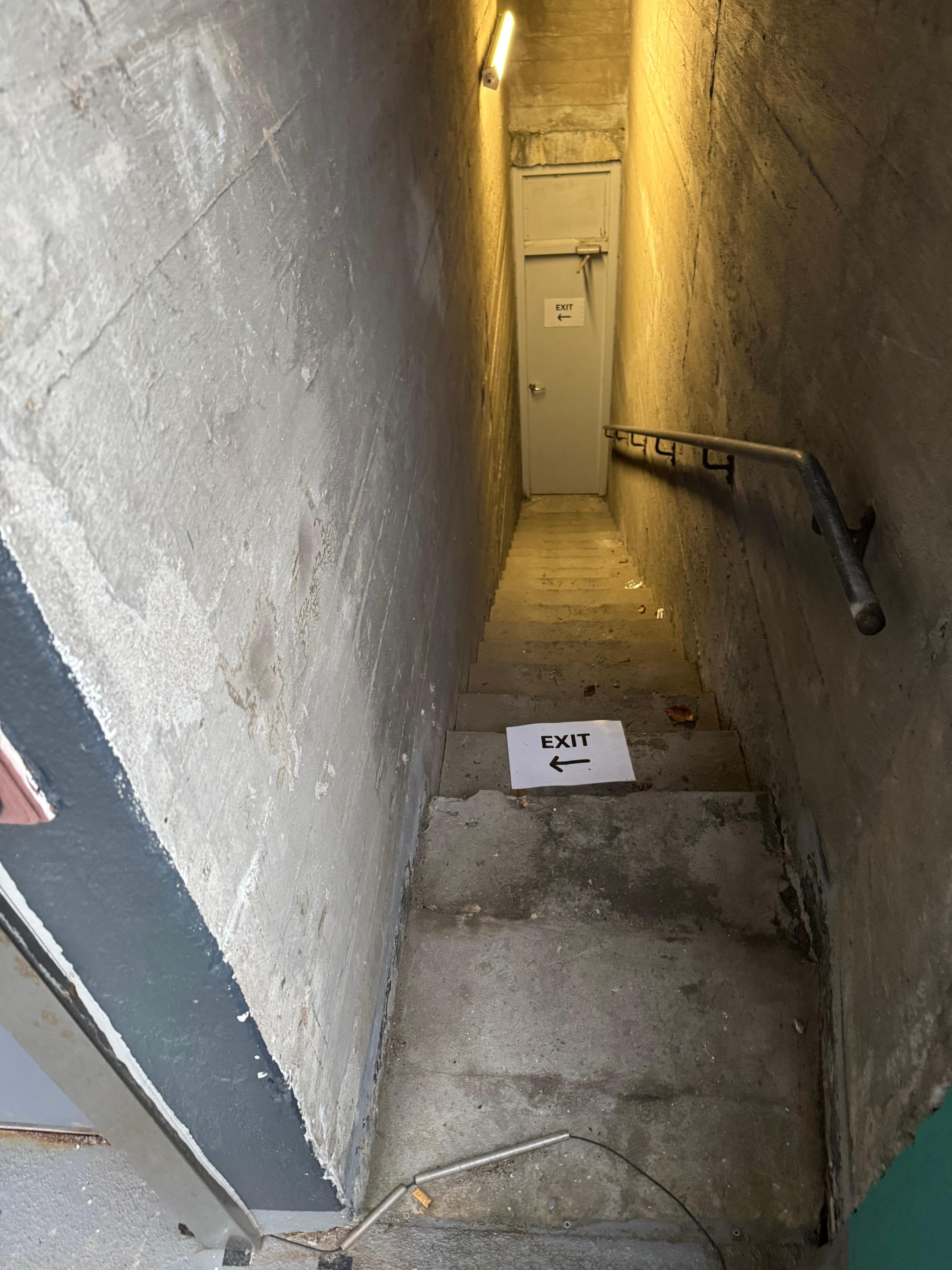 stairs to exit the car-parking area