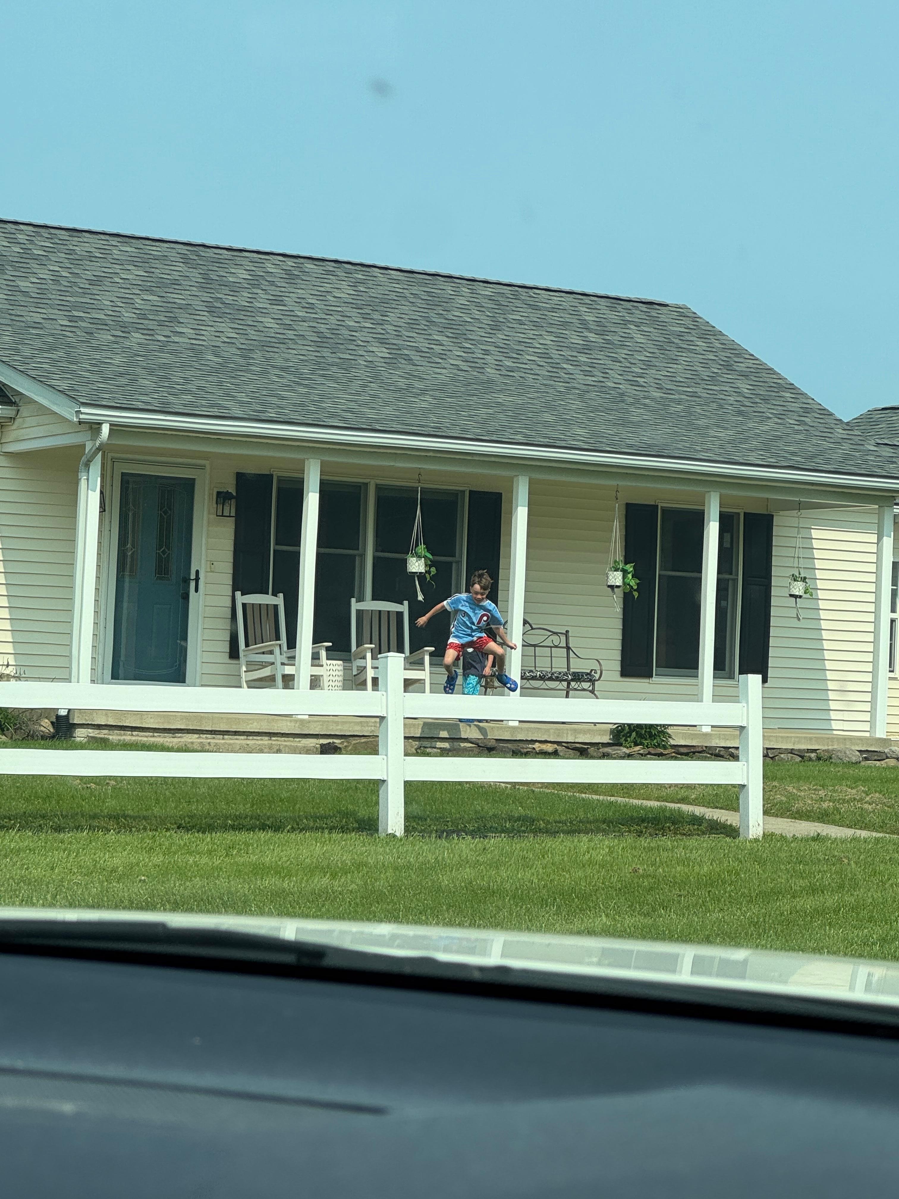Grandson excited to see us arrive 