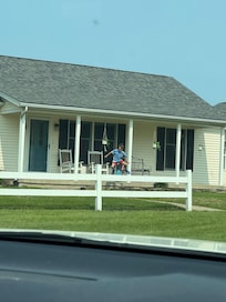 Grandson excited to see us arrive