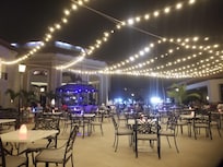 Plaza square at night