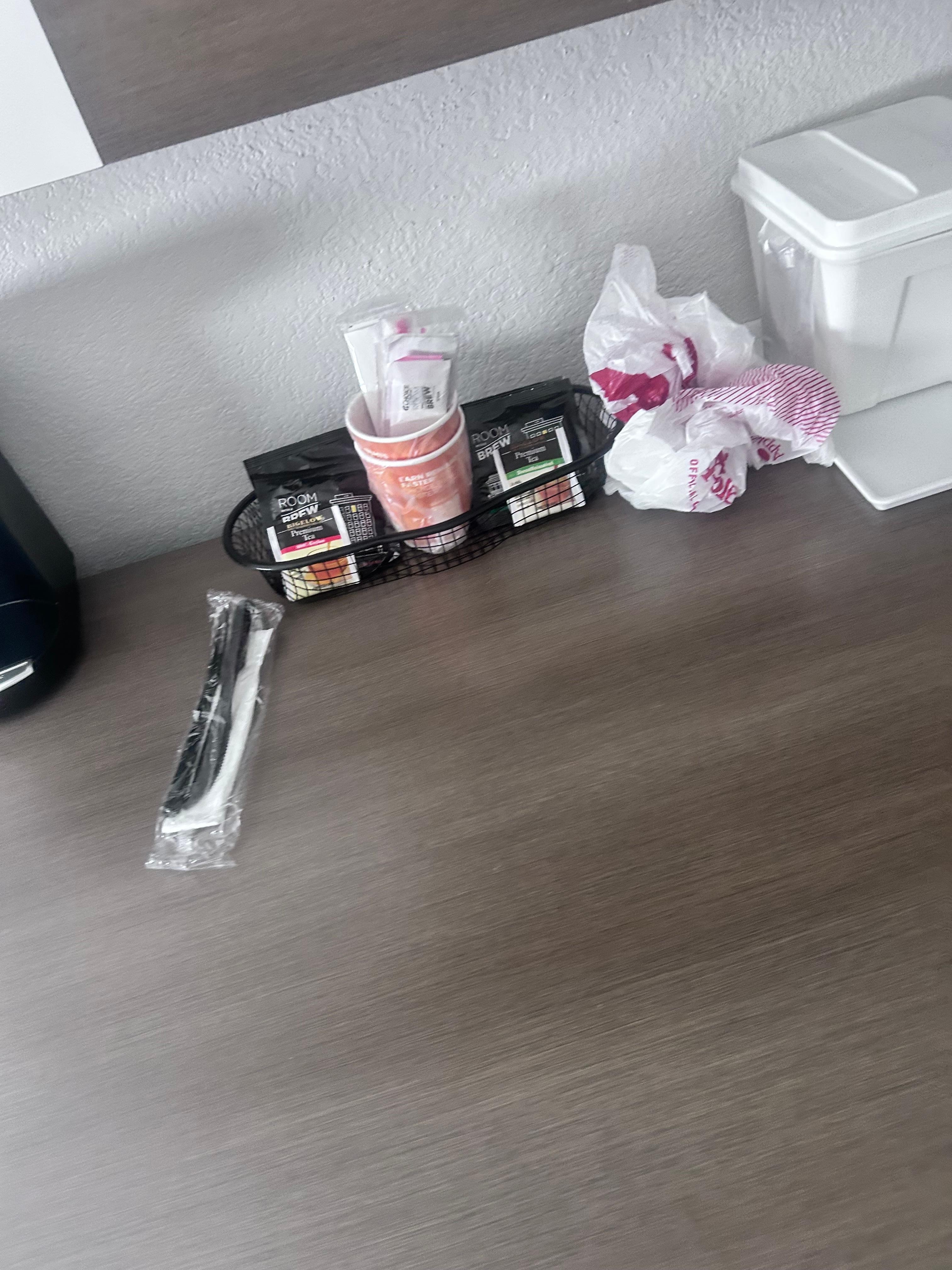 Trash left on the table