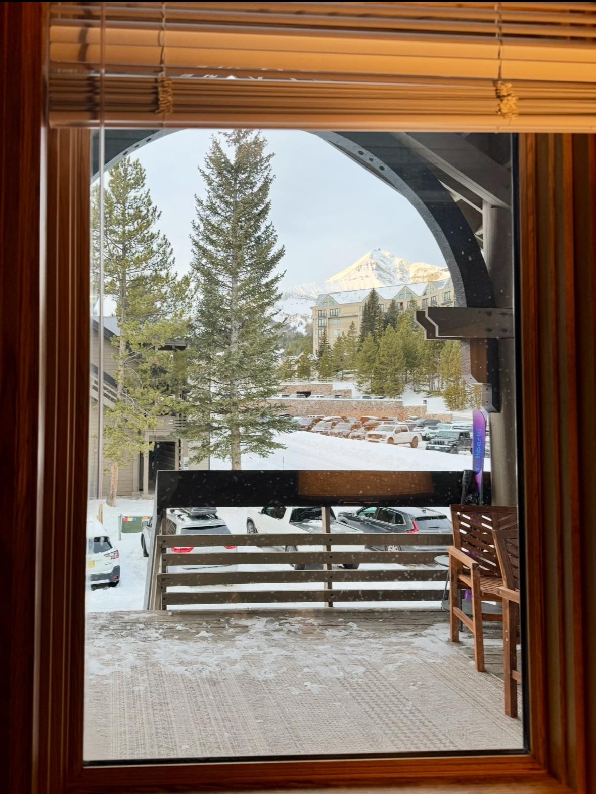 Kitchen table morning view. 