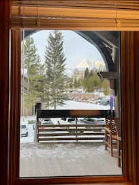 Kitchen table morning view.