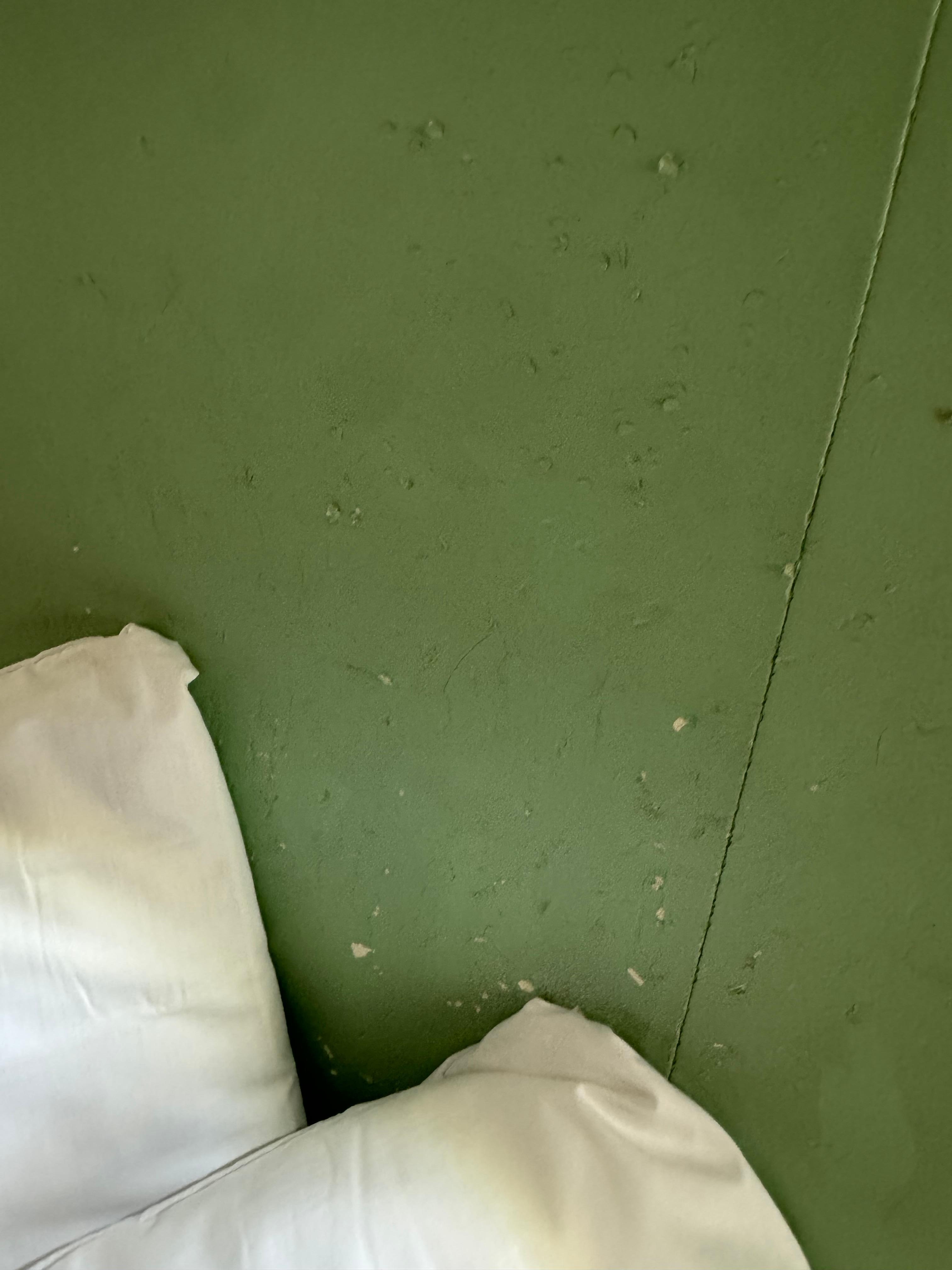 Bed head board scratched up and dirty 