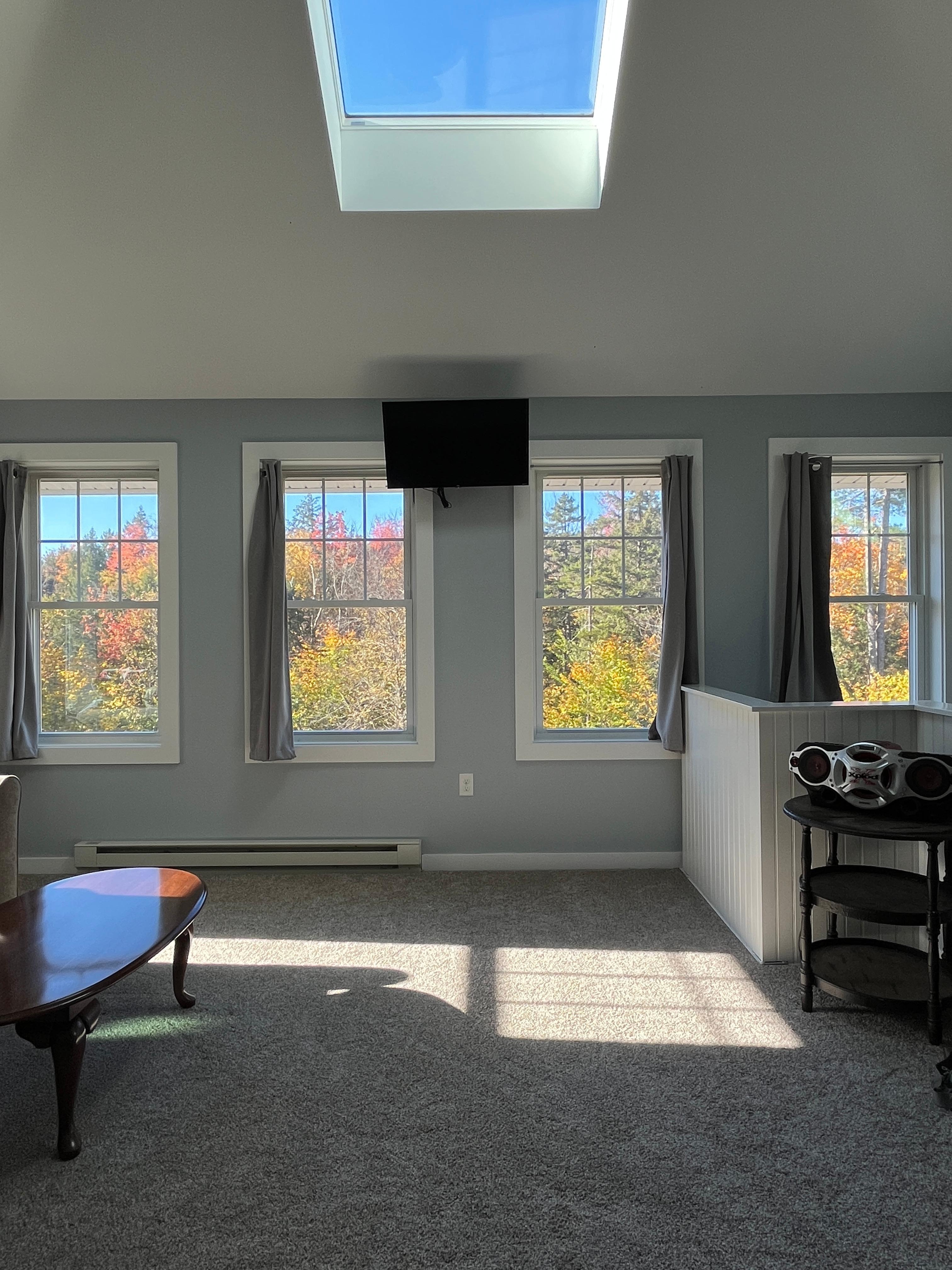 Fall colored trees seen from master bedroom on top floor