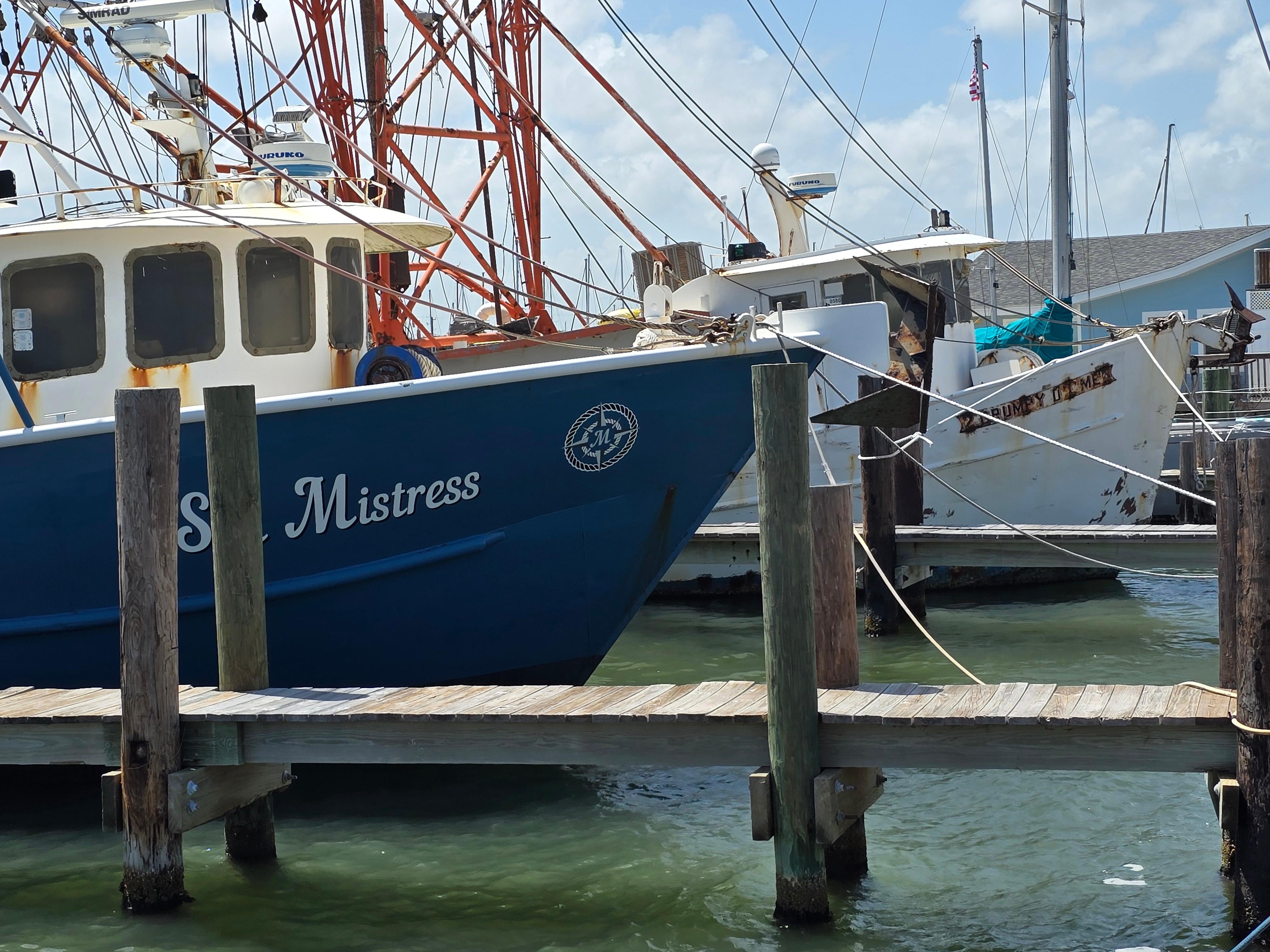 Shrimp boats at Rockport Harbor.