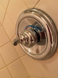 Bathroom shower handle.