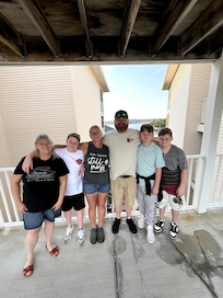 Our crew on the front deck between the 2 condos.