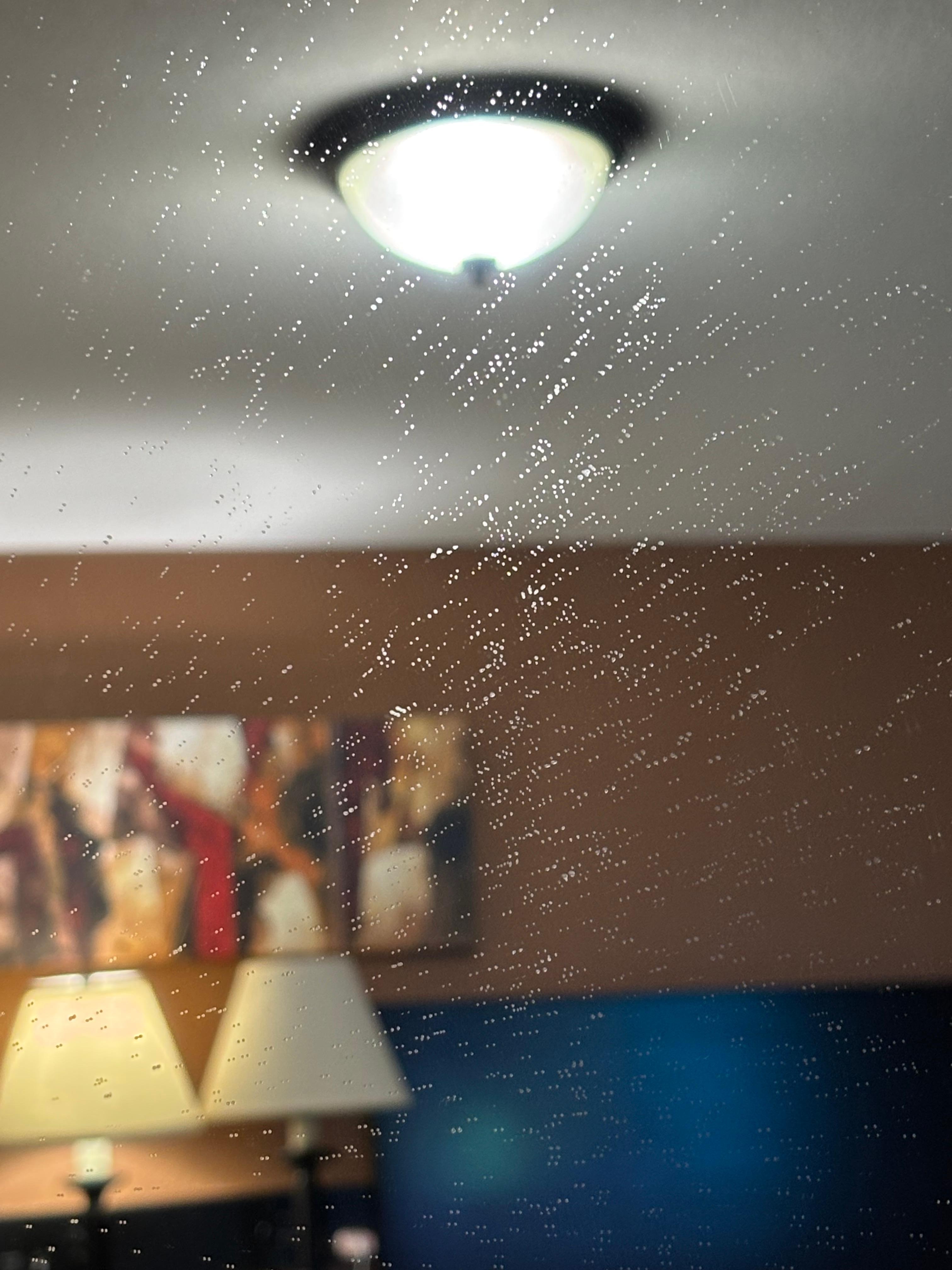 This is a mirror in the room. Not sure what’s on it but we couldn’t use it.