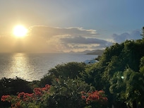 Sunrise from the deck of the home looking east at the BVI in the distance
