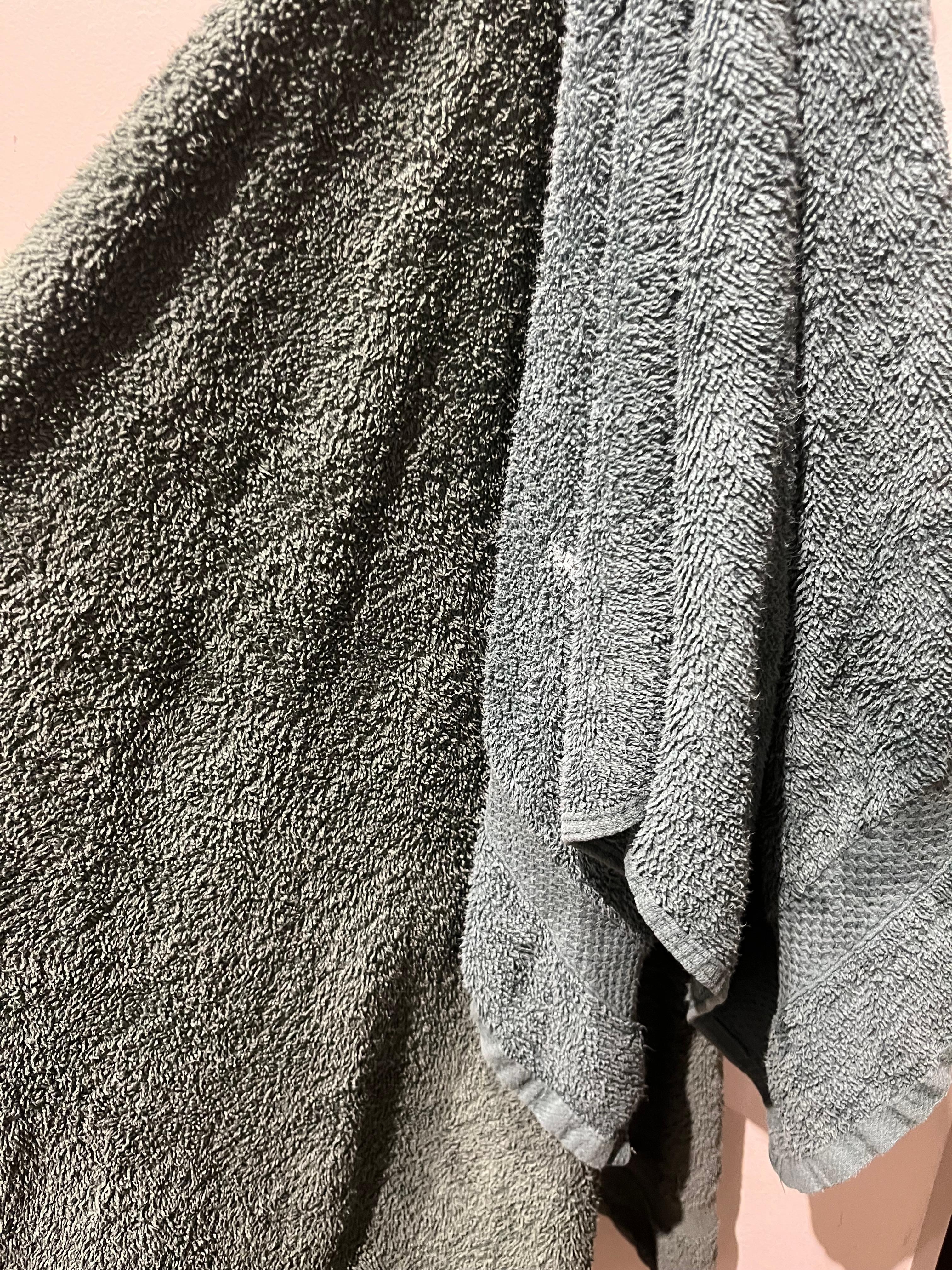 Old green towels