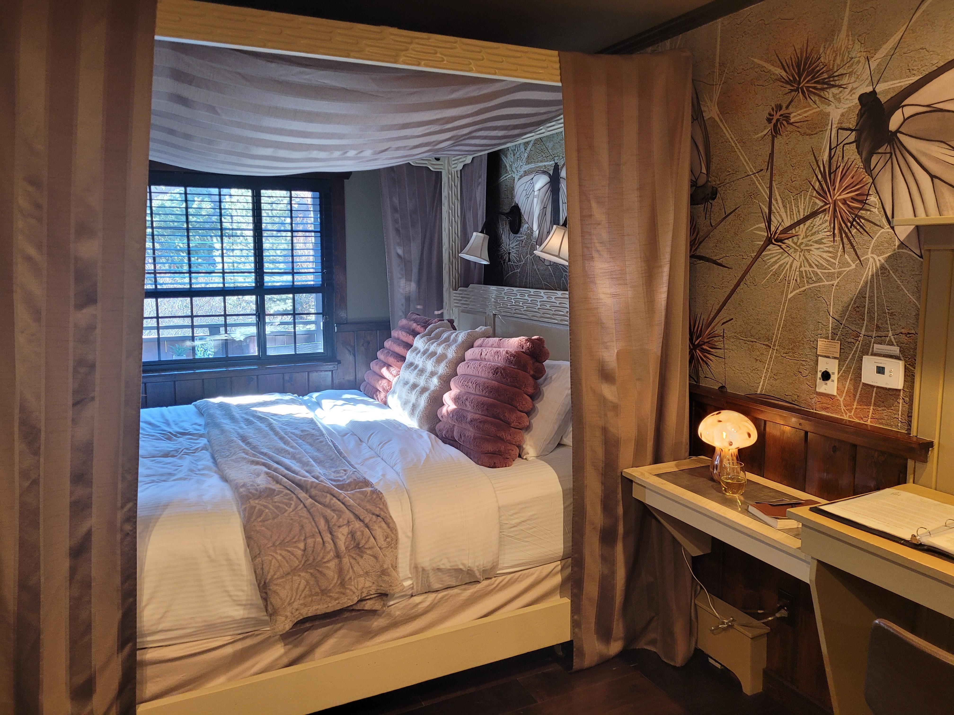 Gardener's  Cottage has a beautiful canopy bed.