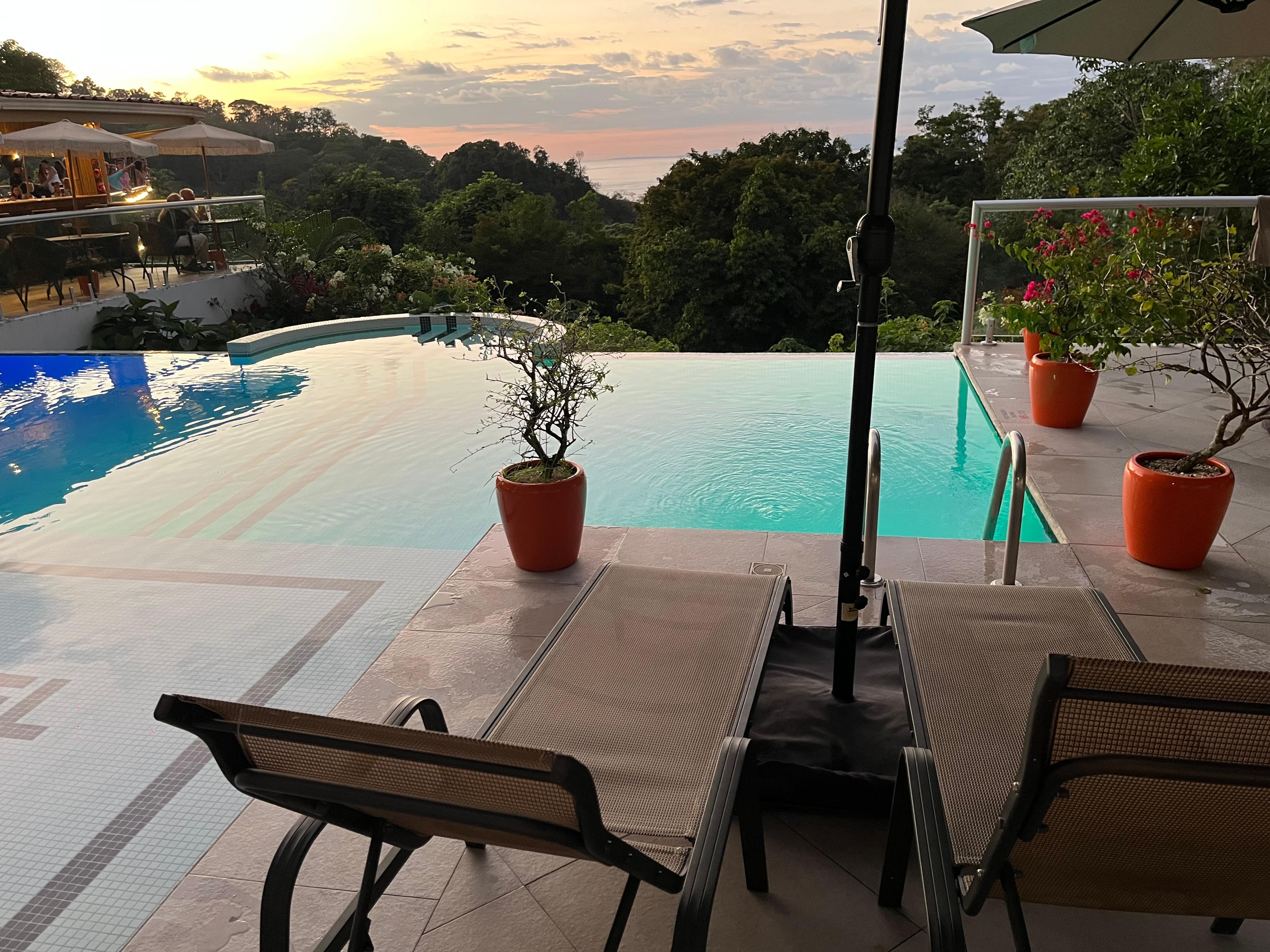 Adult-only side of the pool