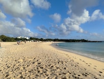 Mullet bay beach (an 8 minute walk)