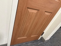 Something splattered on the door was never cleaned prior to my arrival