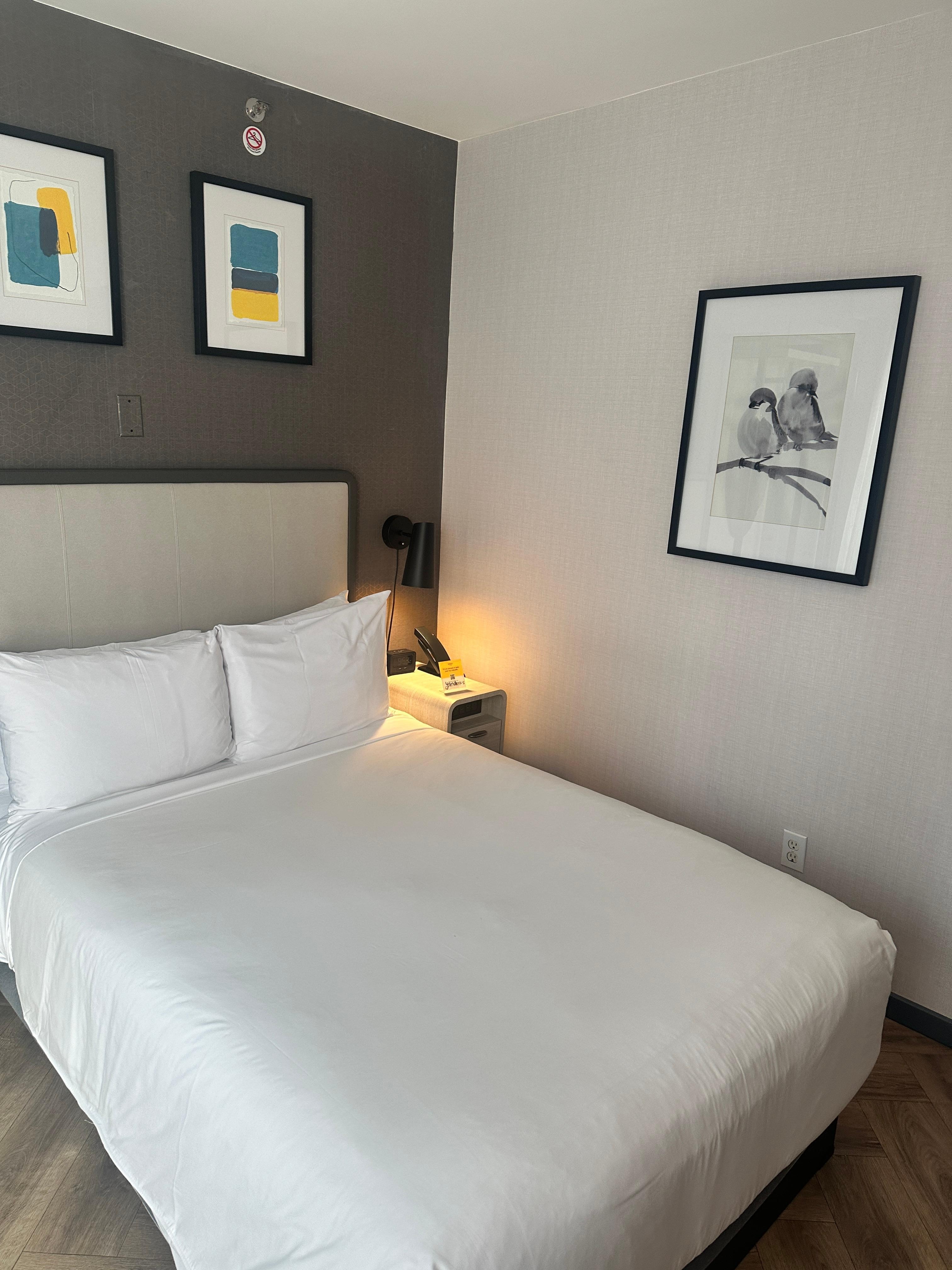 Room was perfect and very clean . I had new slippers coffee maker water all complementary 