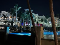 Night time by one of pools