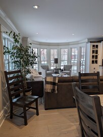 From the dining table looking to the living room