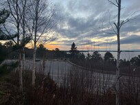 View of the sunset from the parking lot.