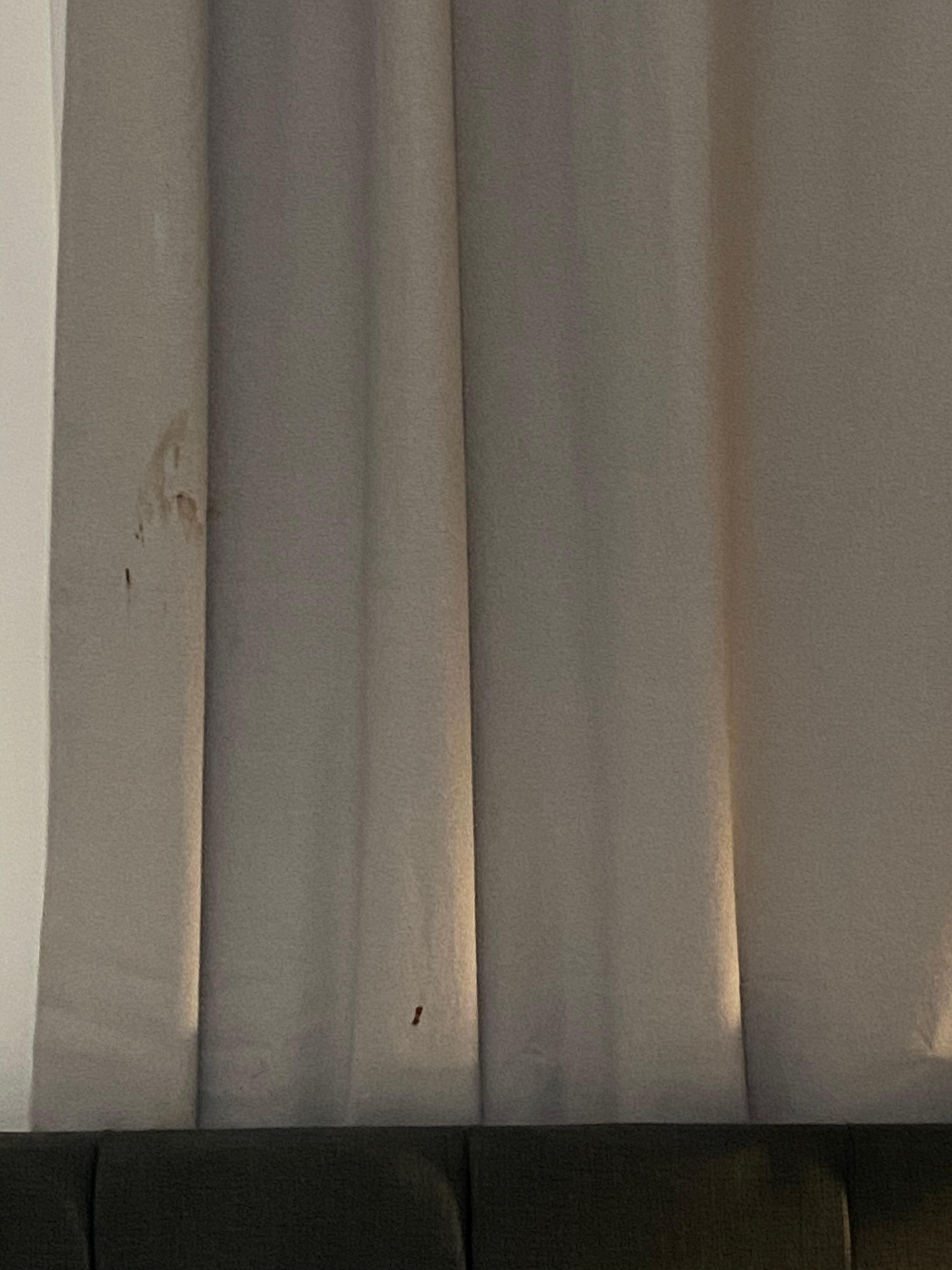 I hope that is a chocolate handprint and not blood. They cannot NOT see this when the come to make the bed. 