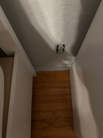 No plate on electrical outlet