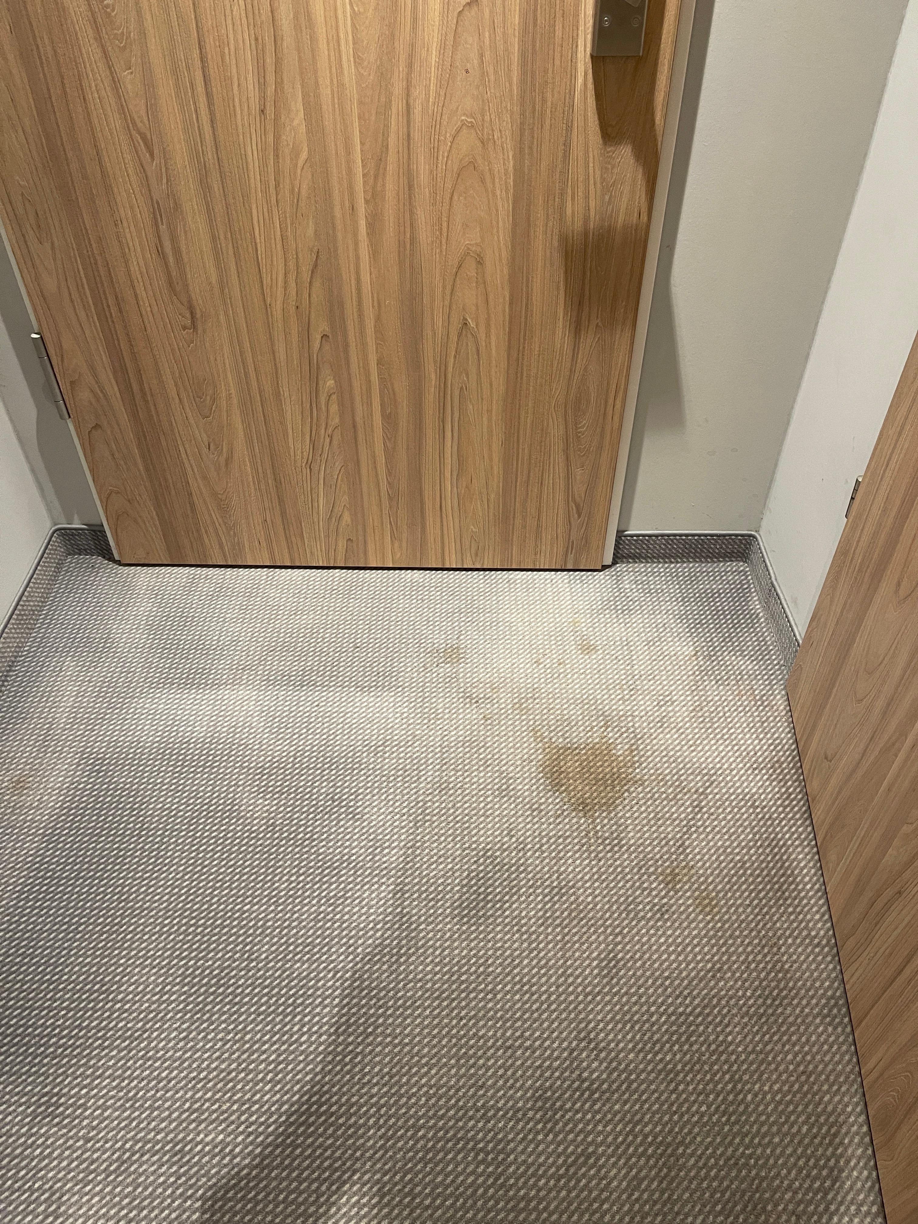 Verschmutzer Teppich im Zimmer 