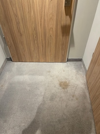 Verschmutzer Teppich im Zimmer