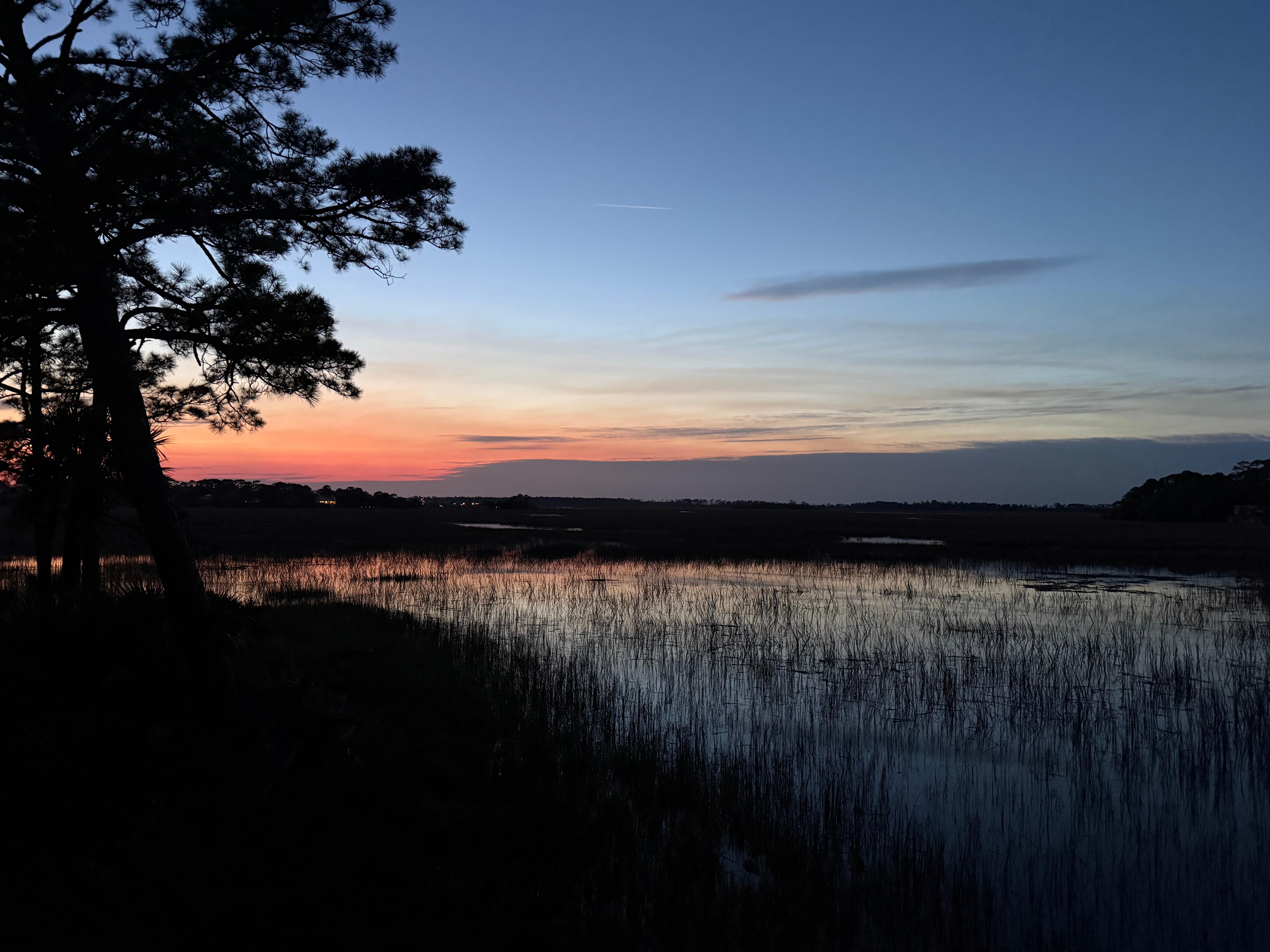 Sunset from the Marsh Retreat Back Deck