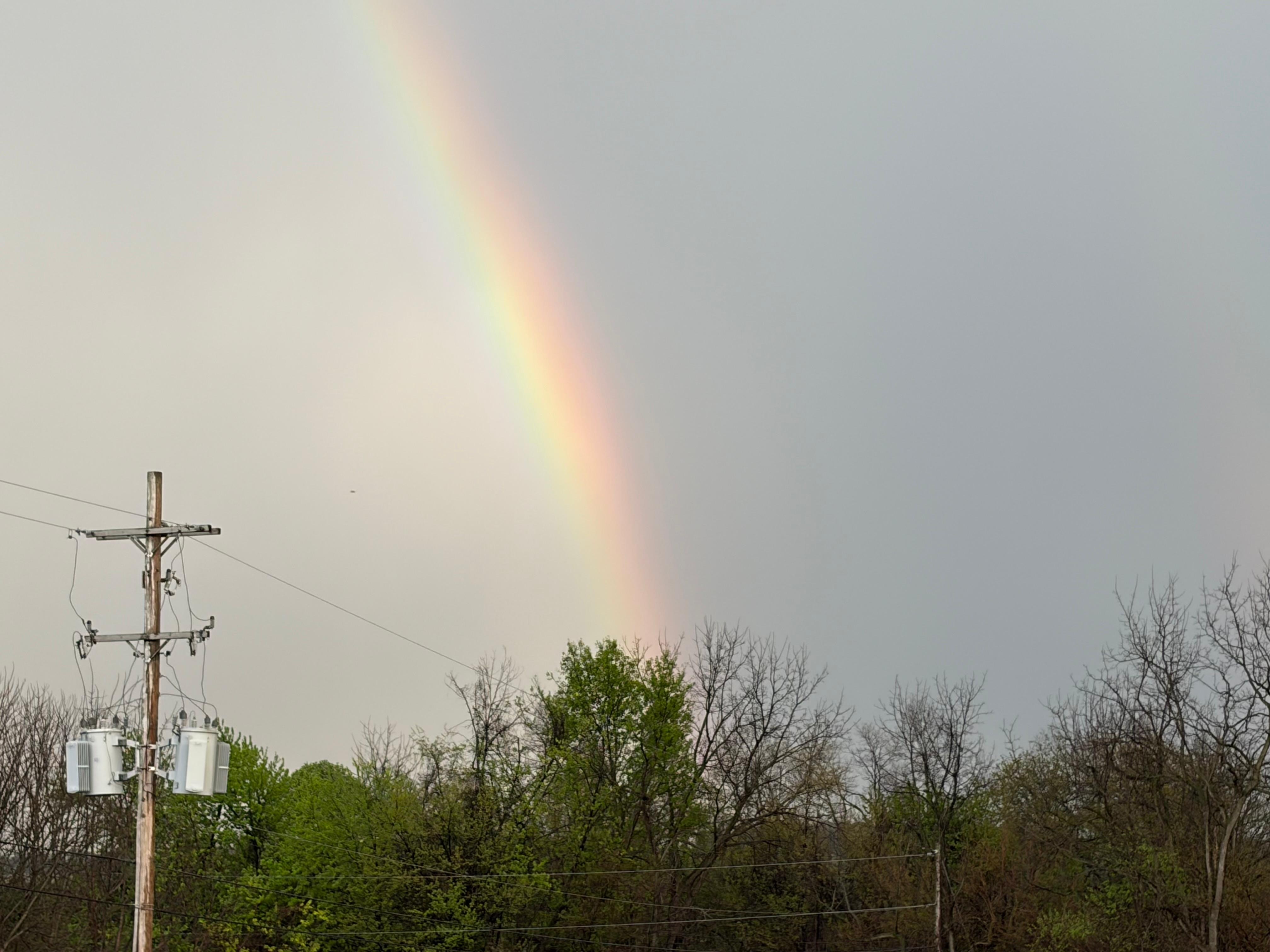 A beautiful rainbow following a brief rain storm. 