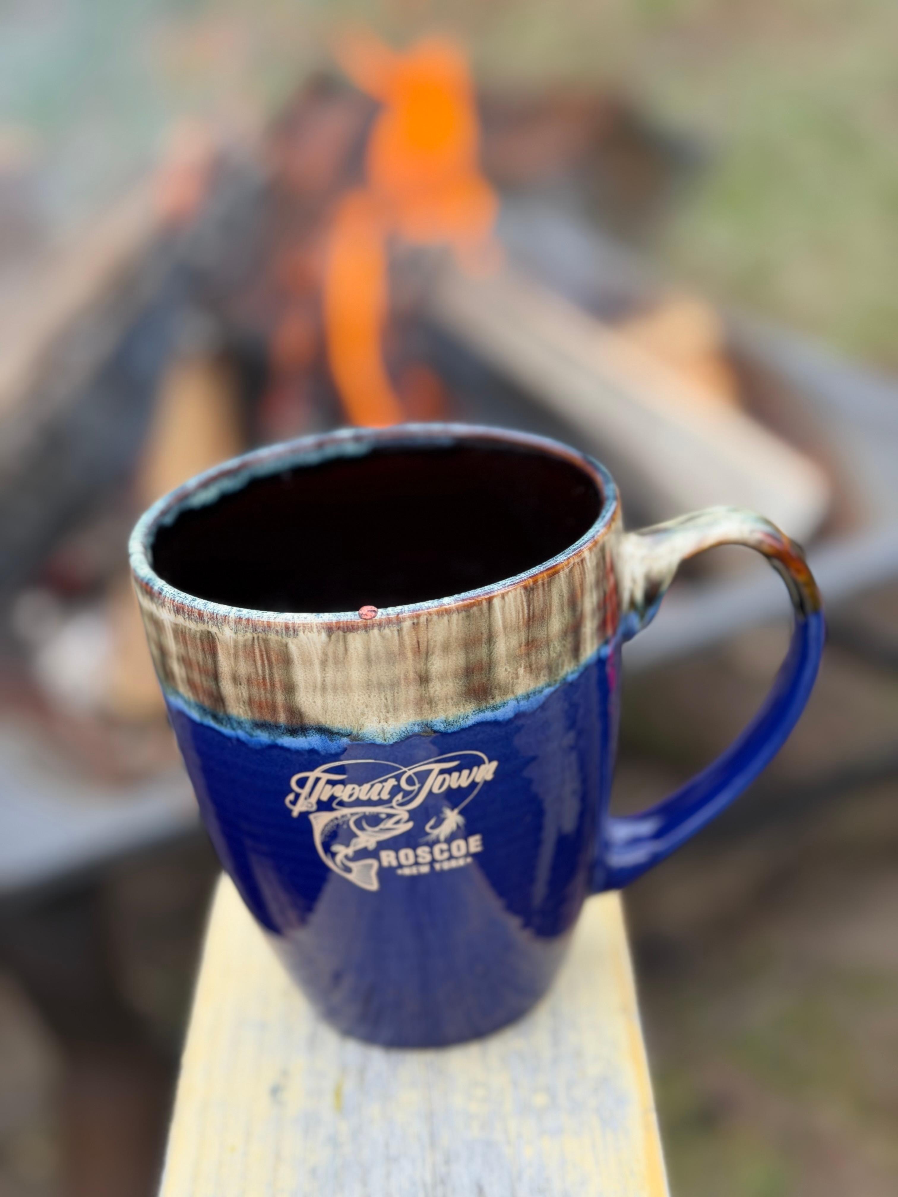 Coffee by the firepit. 