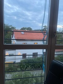 Mysigt stilla villakvarter med lummiga trädgårdar och stora villor.