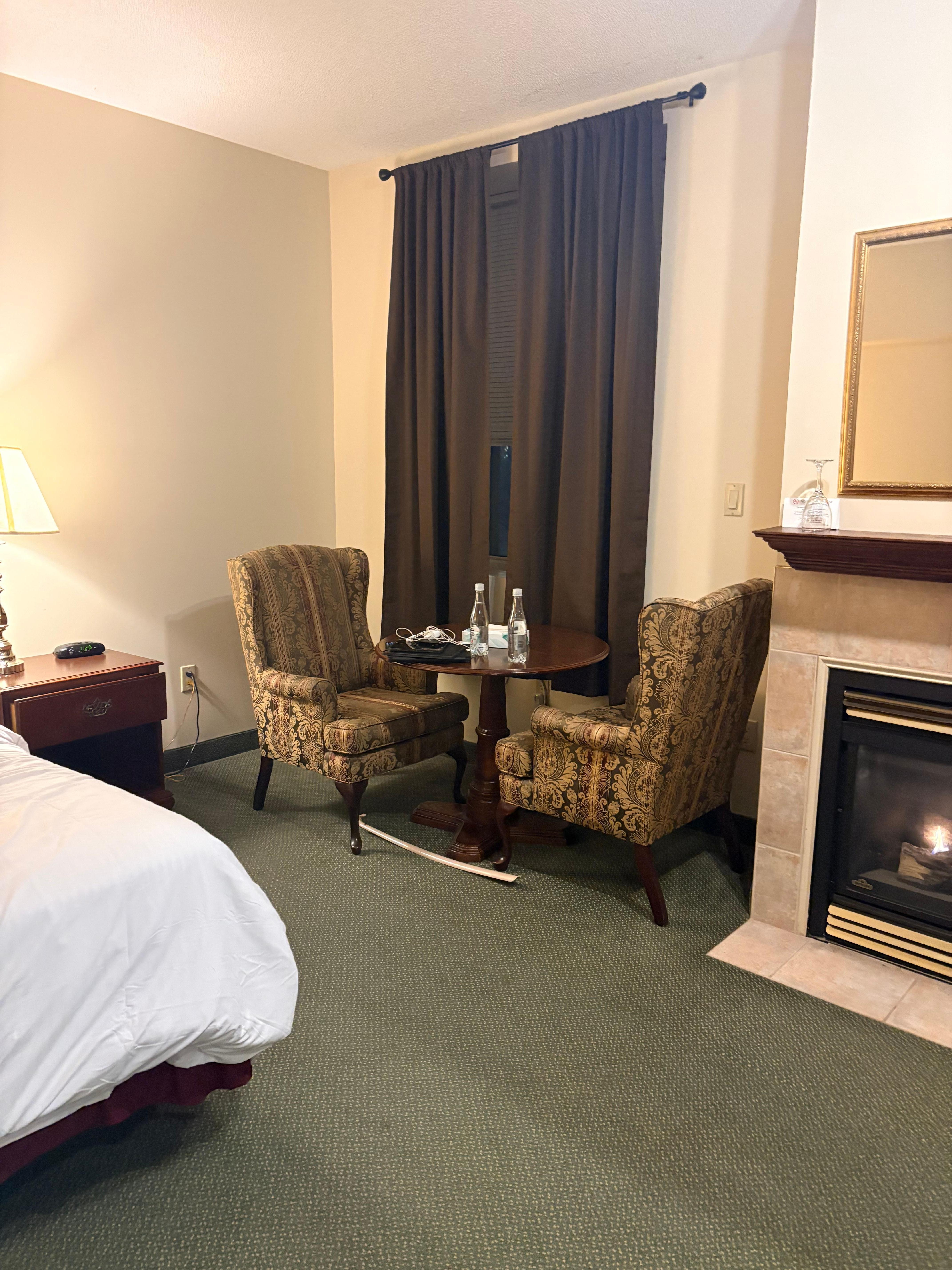 Fireplace and sitting area