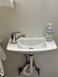 Sink in bathroom about 7" wide. VERY small.