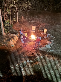 We made s’mores around the fire pit.