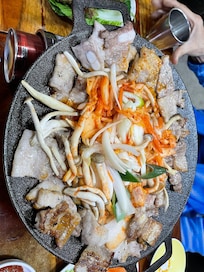 Grilled pork belly in the POCHA which is just round the corner of Ramada Encore