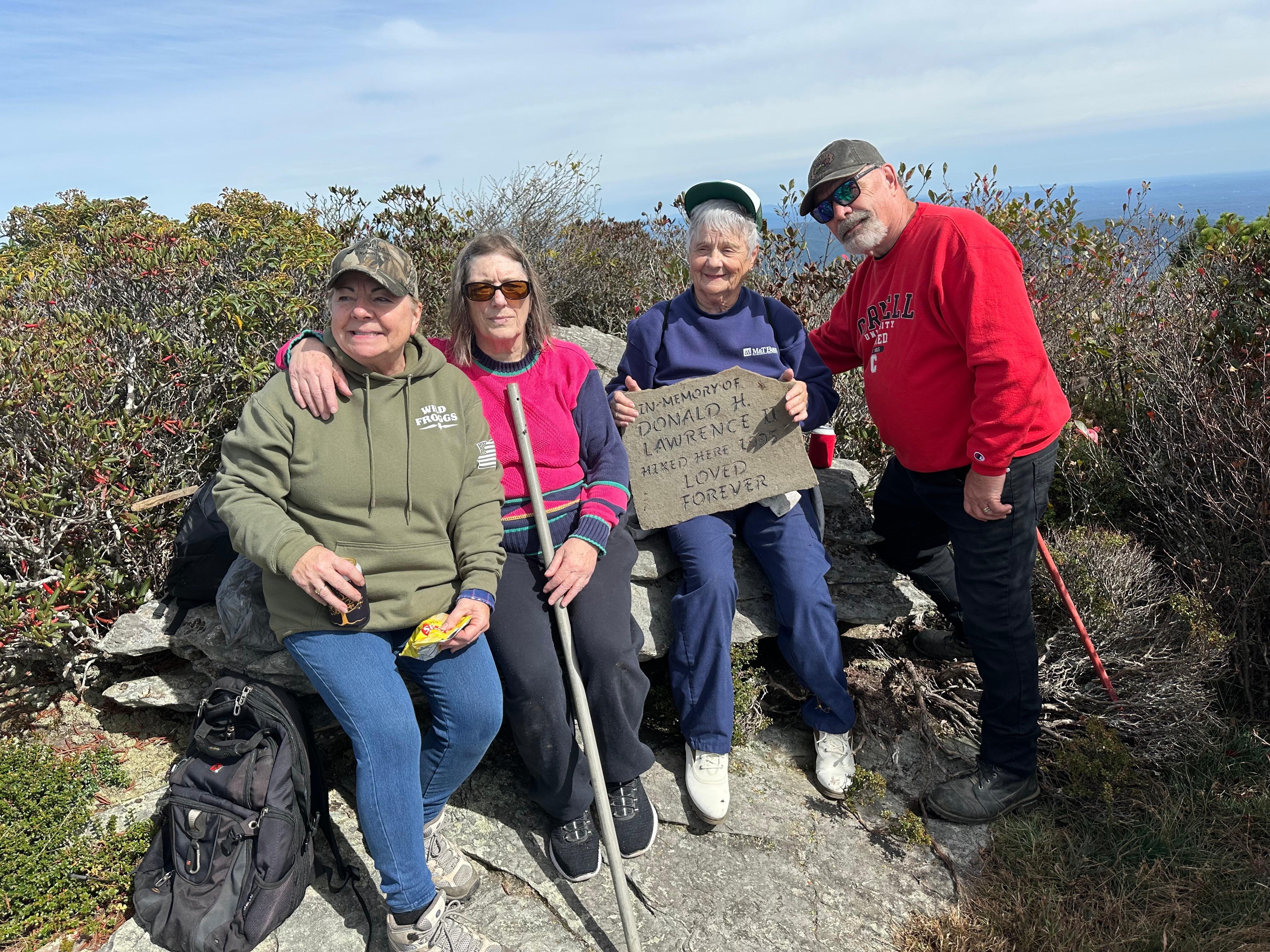 20 year memorial for my brother at Hawksbill mountain, the cabin was in perfect location for our cause.