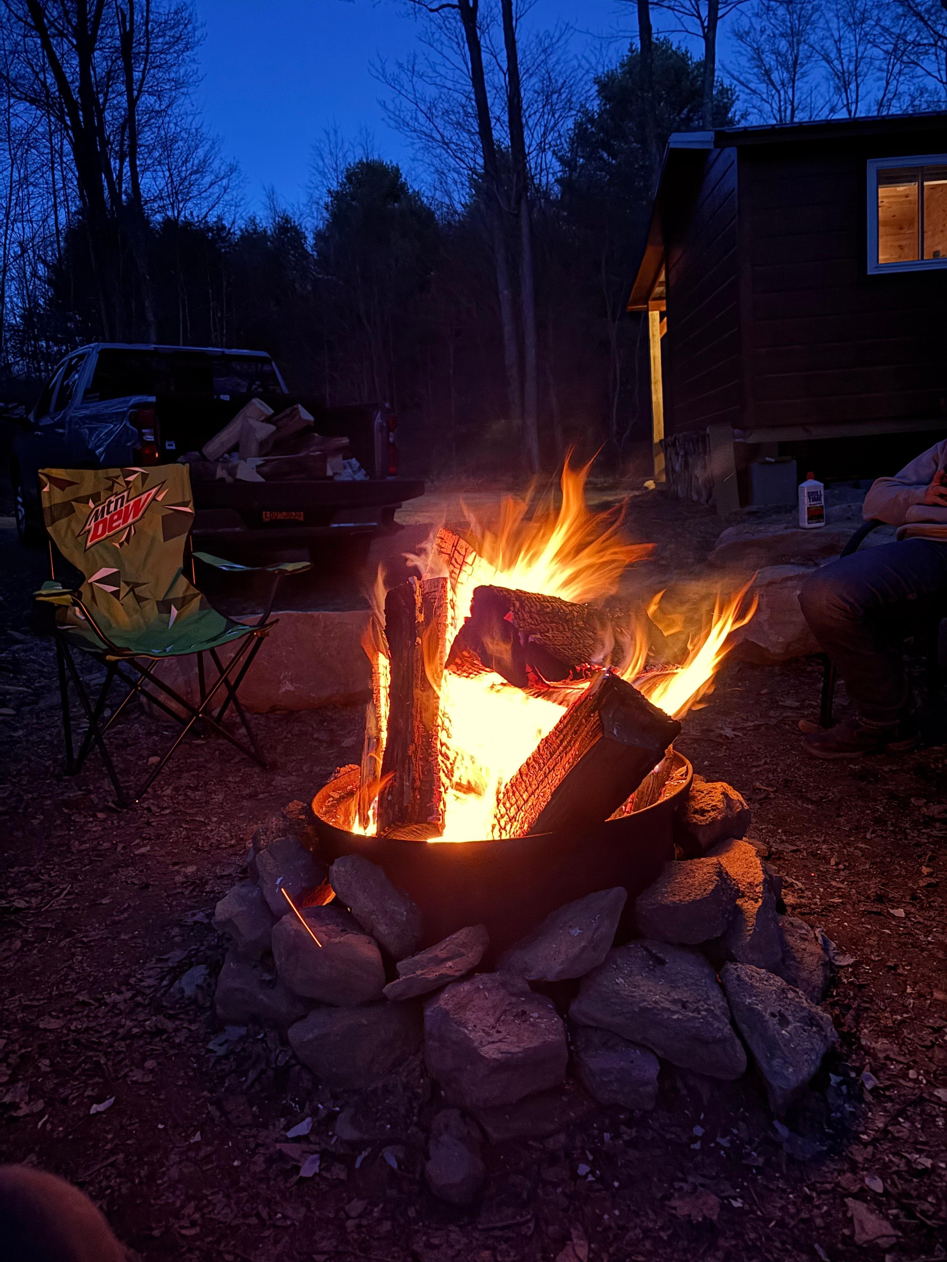Fire pit at night