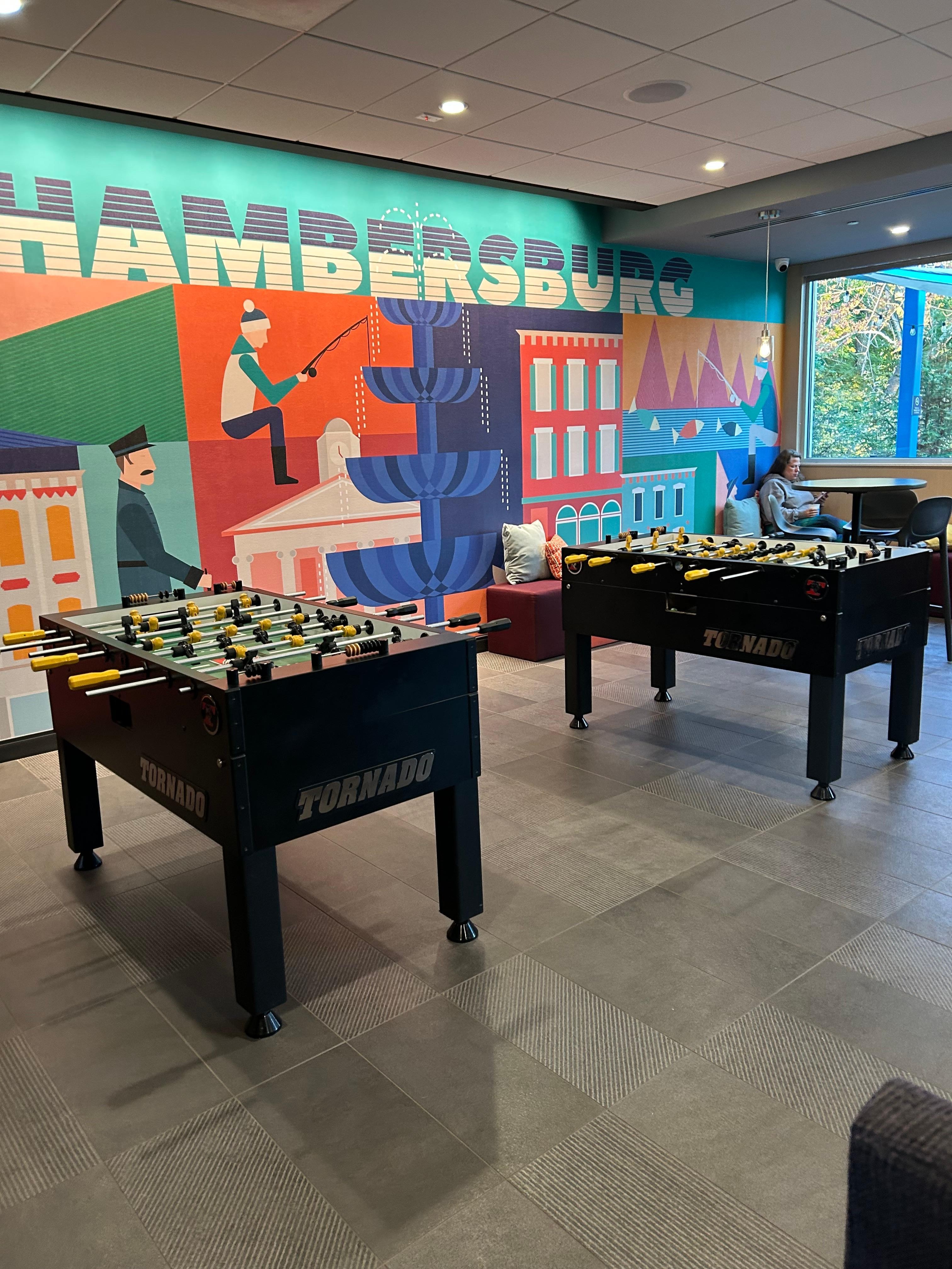 Foos ball in the lobby