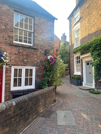 The lane outside the cottage