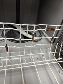 Rusted area in dishwasher