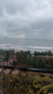 View of beach from balcony