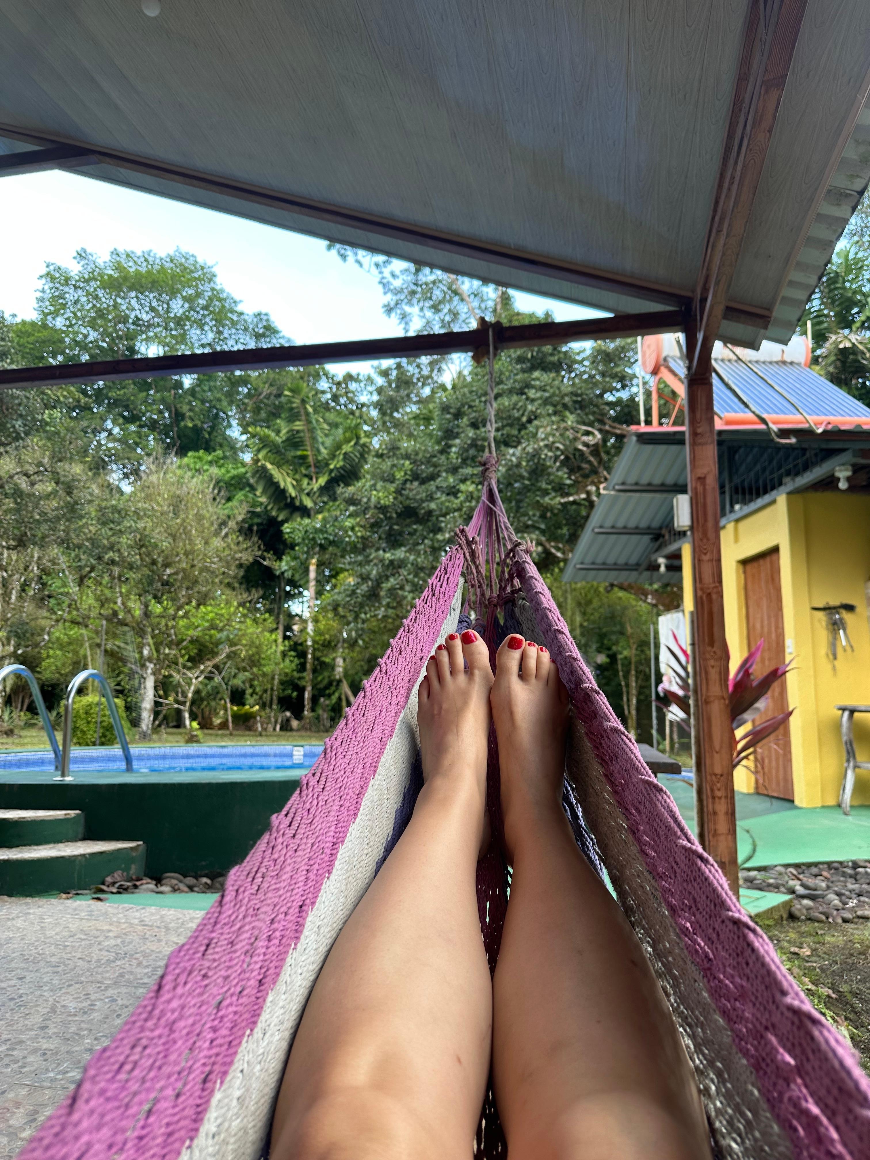 Enjoying the hammock after an excursion filled day