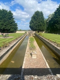 Lovely courtyard with lilypond