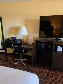 TV, refrigerator, and microwave.