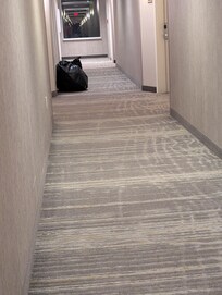 Just some of the trash bags down one side of the hallway.