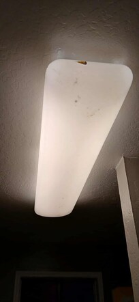 I finally got the bathroom light to work after about a half hour then noticed all the crud in the enclosure