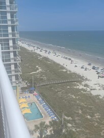 View from the balcony— next door pool