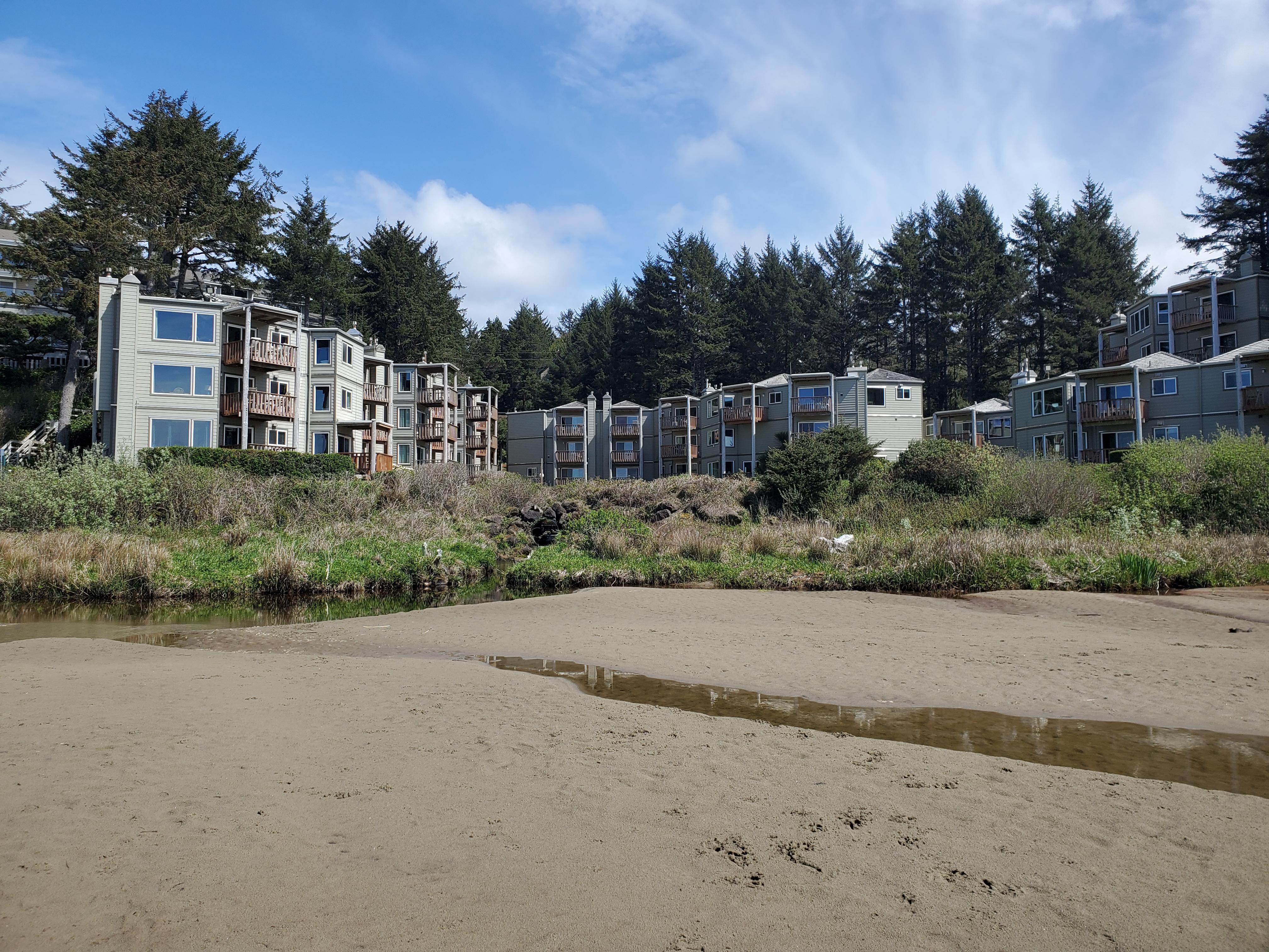 The view of the place from the beach. 