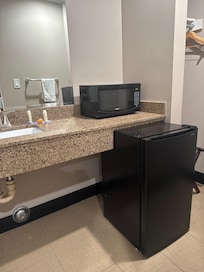 Microwave and fridge are big plus for me.